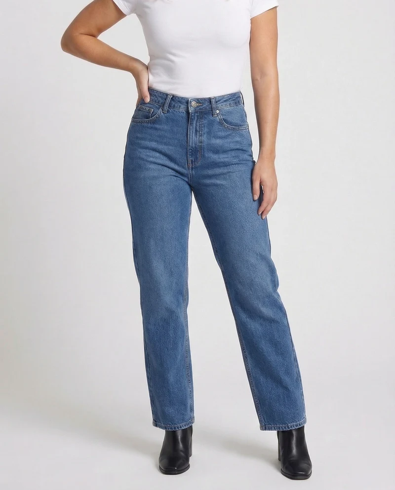 Damen Jeans High Waist Gerade
