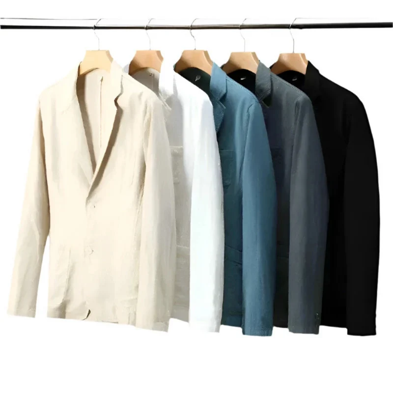 Herren Eleganter Italienischer Leinenblazer Charmante Jacke für Männer