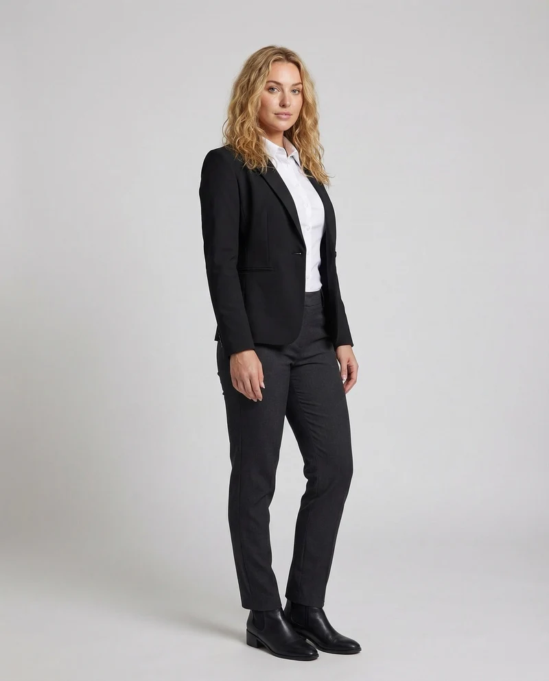 Damen Business-Blazer Ein-Knopf-Verschluss