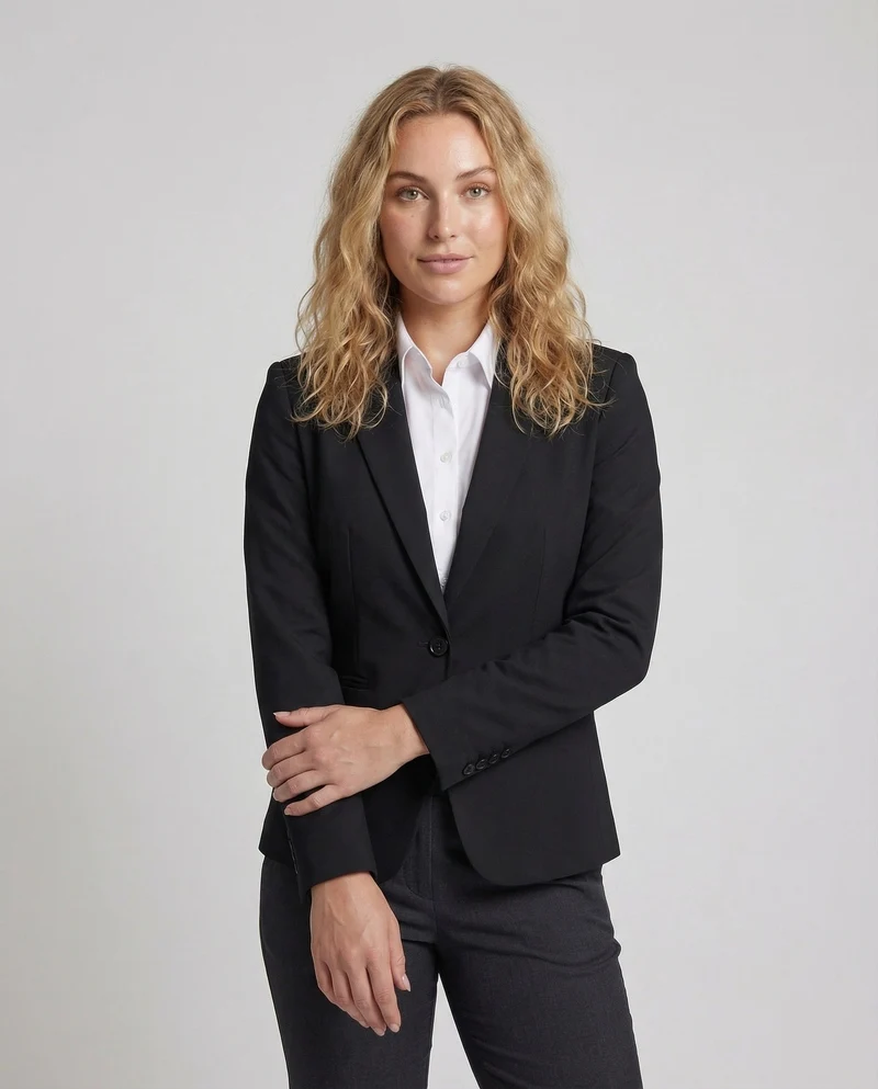 Damen Business-Blazer Ein-Knopf-Verschluss
