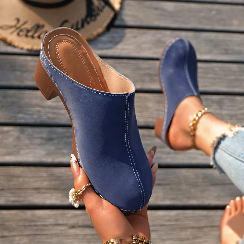 Damen Casual Clogs mit komfortablem Absatz und edlem Wildleder
