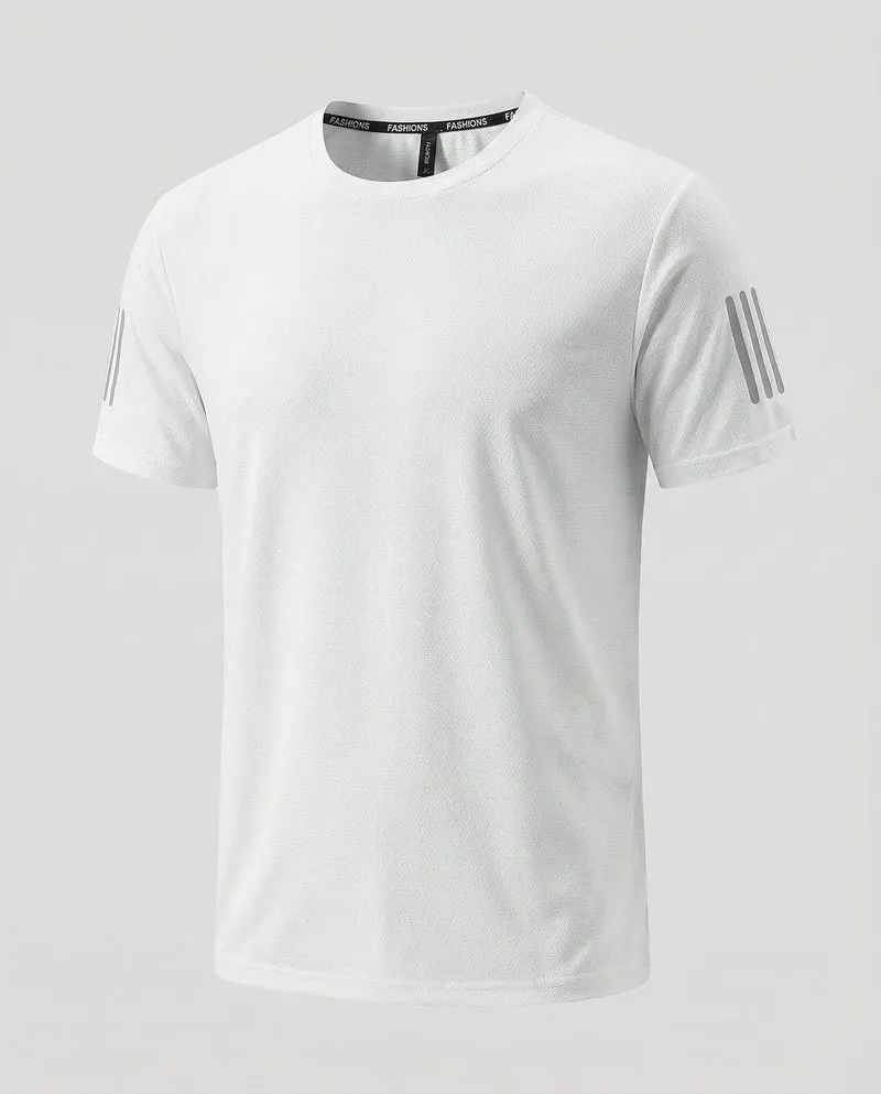 Herren nan atmungsaktives Funktions-T-Shirt mit Netzstruktur und reflektierenden Ärmeldetails