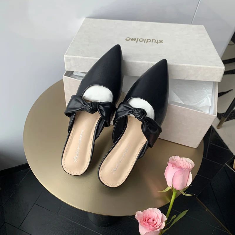 Damen Mules mit elegantem Knotendesign