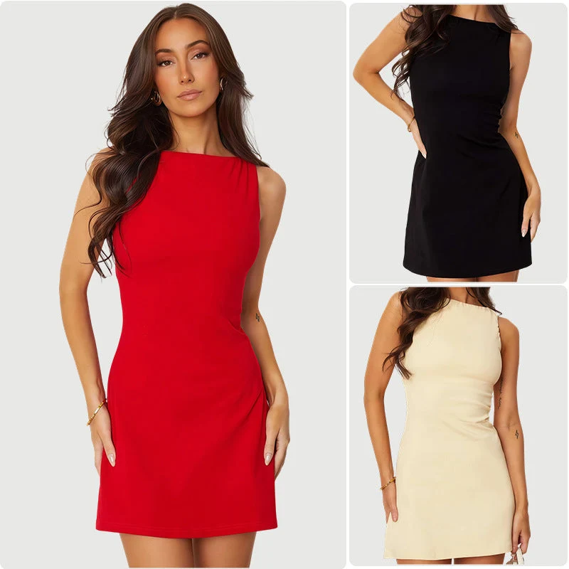 Damen figurbetontes Mini-Kleid mit asymmetrischem Schnitt und elegantem Oberteil Nord Taschen