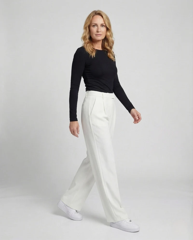 Unisex Stoffhose weit mit geradem Bein