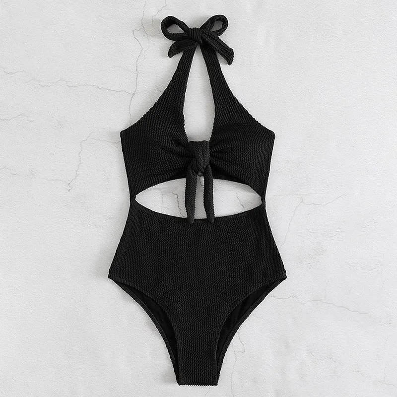 Damen Hochgeschnittener Cut-Out Badeanzug