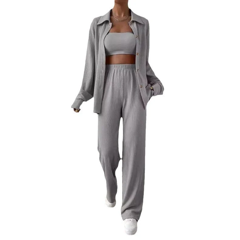 Damen Zweiteiliges Lounge-Set mit Oberteil und weiter Hose