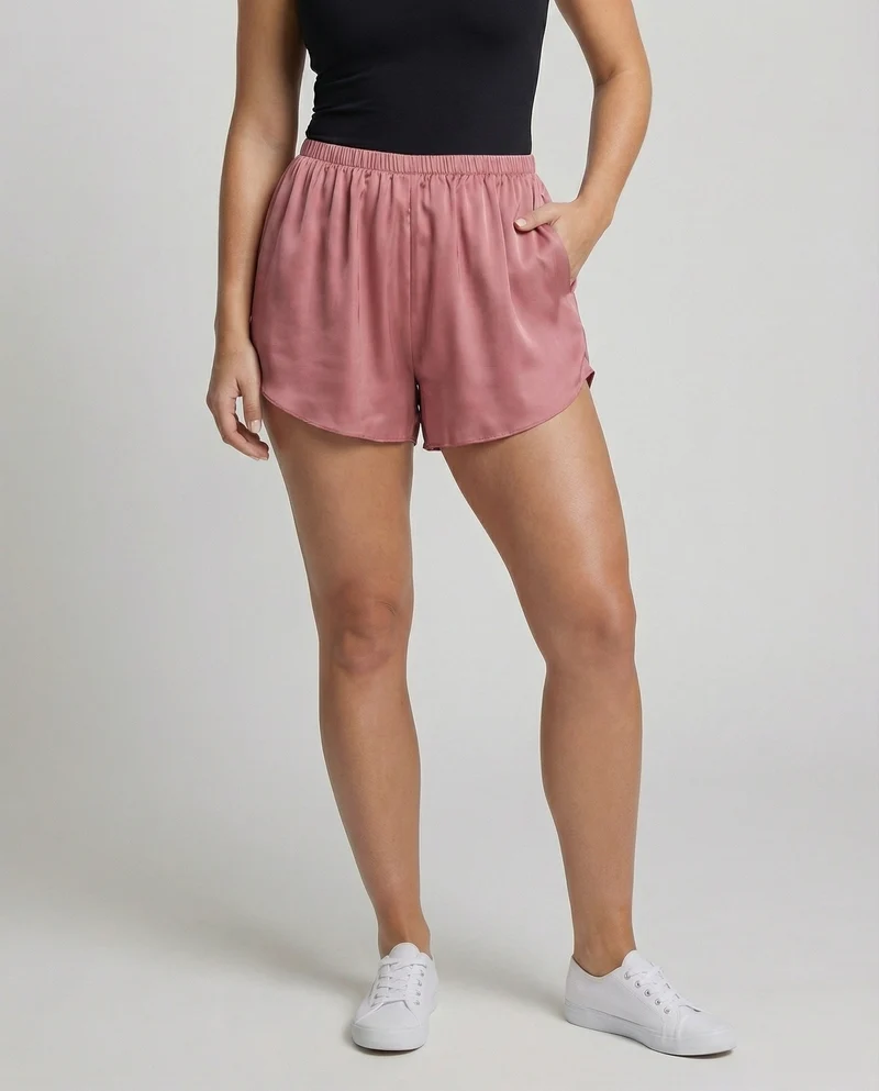 Damen Satin Schlafshorts Leicht