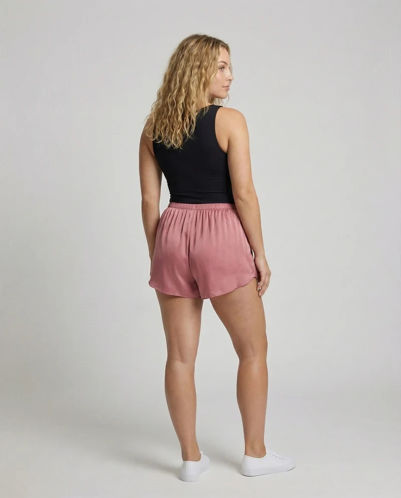 Damen Satin Schlafshorts Leicht
