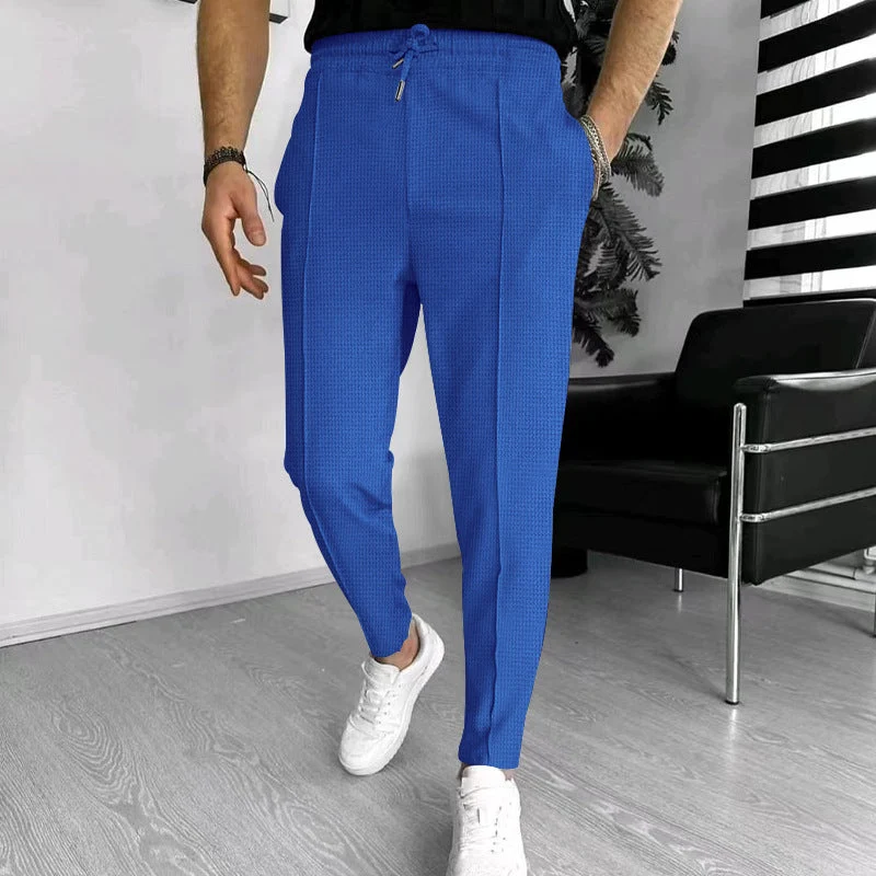 Herren elegante Freizeithose mit elastischem Bund und seitlichen Taschen