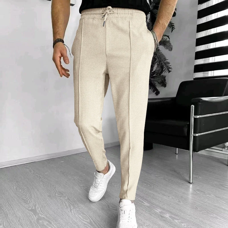 Herren elegante Freizeithose mit elastischem Bund und seitlichen Taschen