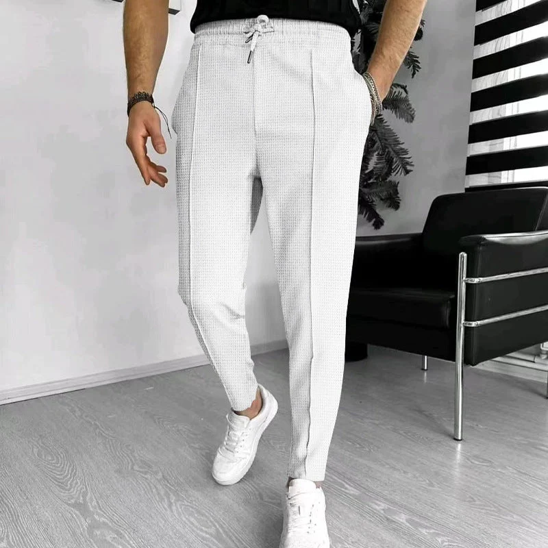 Herren elegante Freizeithose mit elastischem Bund und seitlichen Taschen