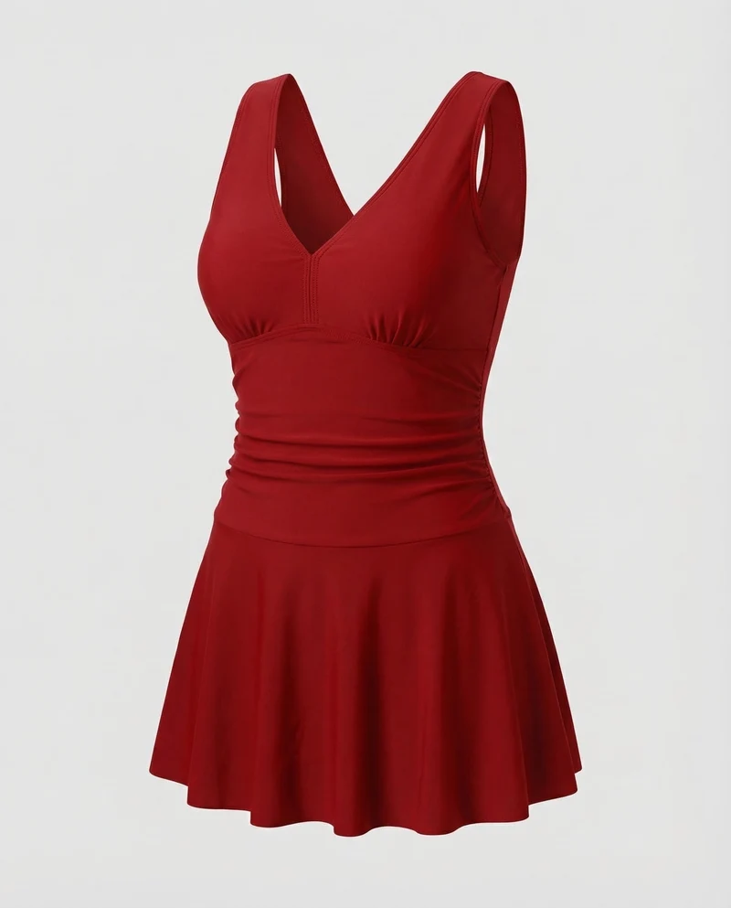 Damen Badekleid Tropischer Blattprint
