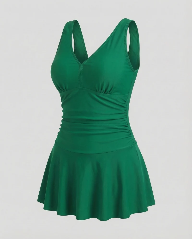 Damen Badekleid Tropischer Blattprint