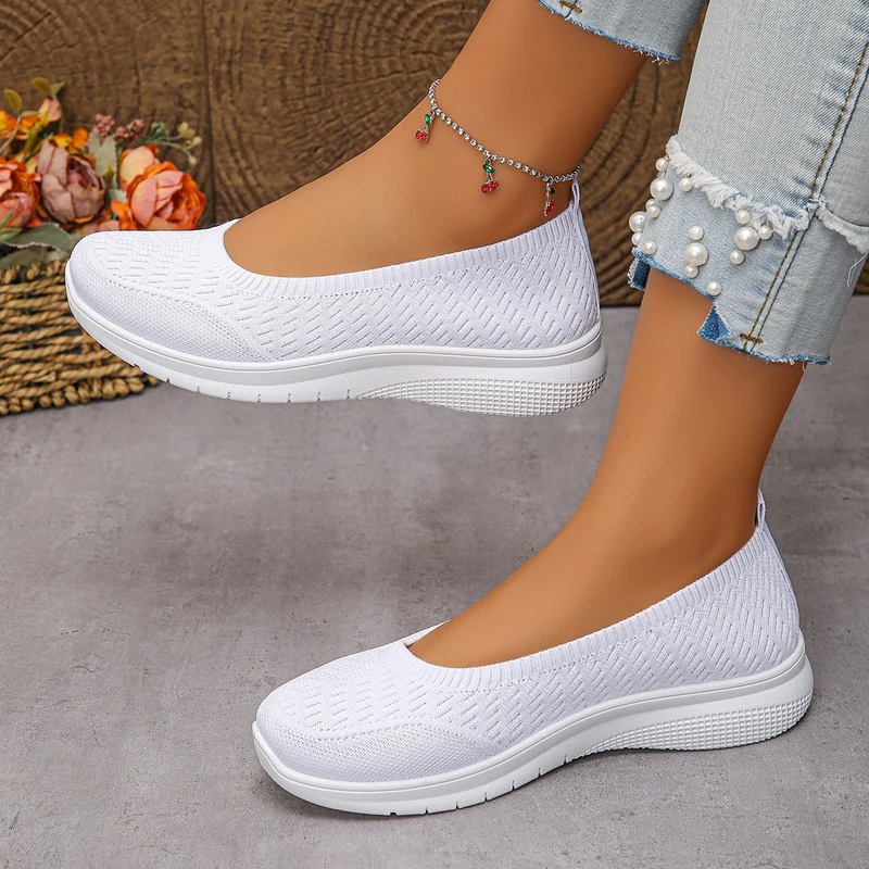 Damen Slip-On Freizeitschuhe mit atmungsaktivem Obermaterial