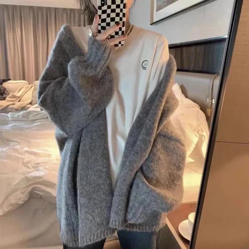 oversized Strickjacke mit Knopfverschluss