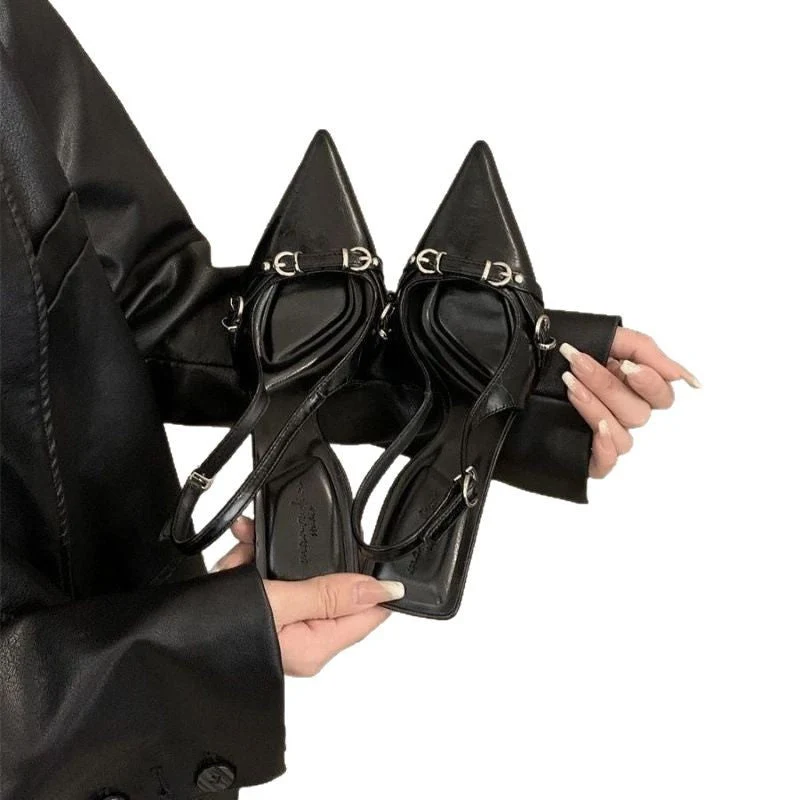 Damen Slingback High Heels mit eleganter Schnallenverzierung