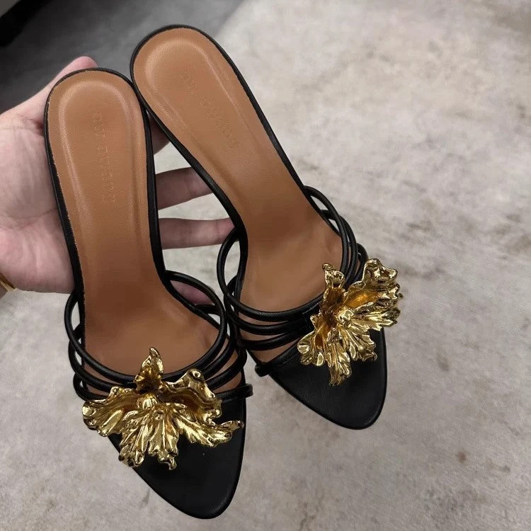 Damen offene High Heel Sandalen mit dekorativem Riemendesign
