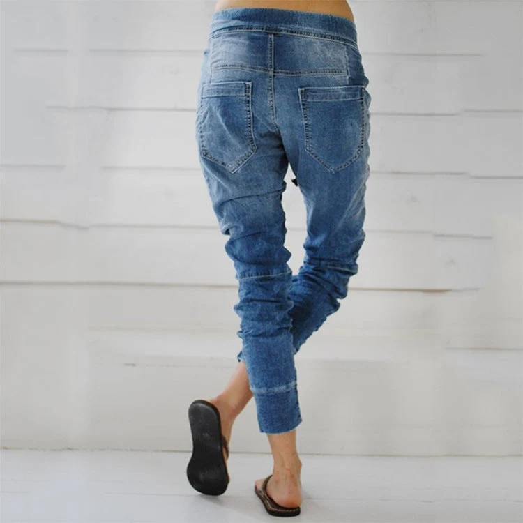 Damen Cargohose im lässigen Denim-Style mit Gummizug