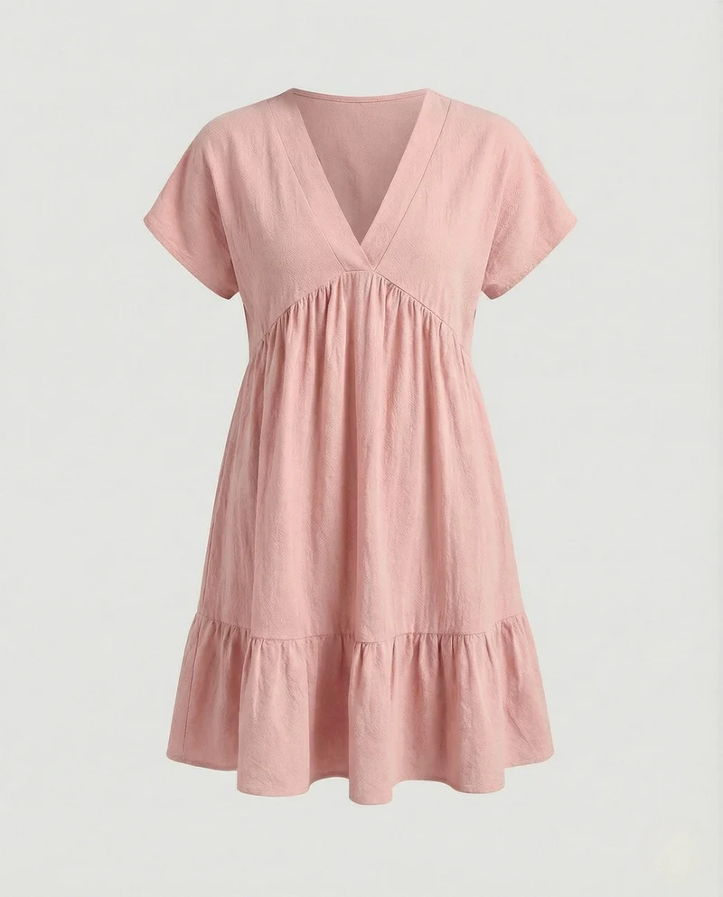 Damen Babydoll-Sommerkleid mit Empire-Taille