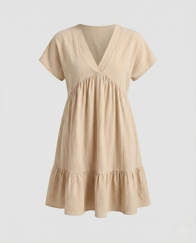 Damen Babydoll-Sommerkleid mit Empire-Taille