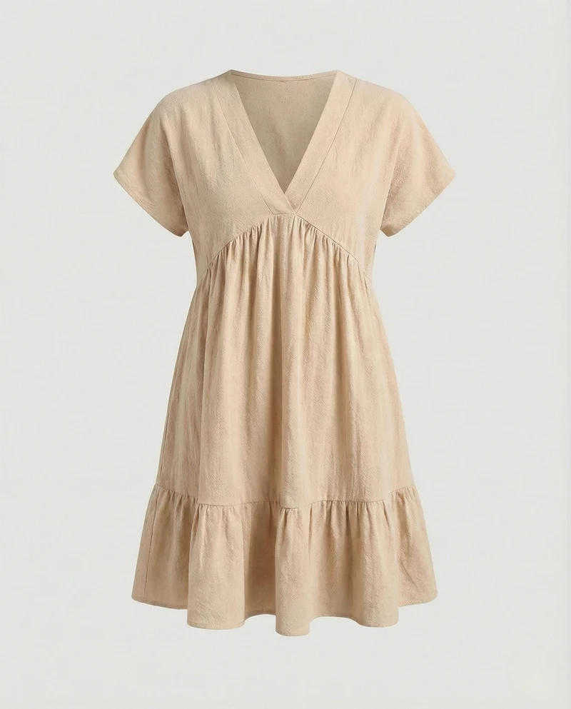 Damen Babydoll-Sommerkleid mit Empire-Taille