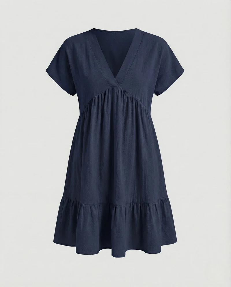 Damen Babydoll-Sommerkleid mit Empire-Taille