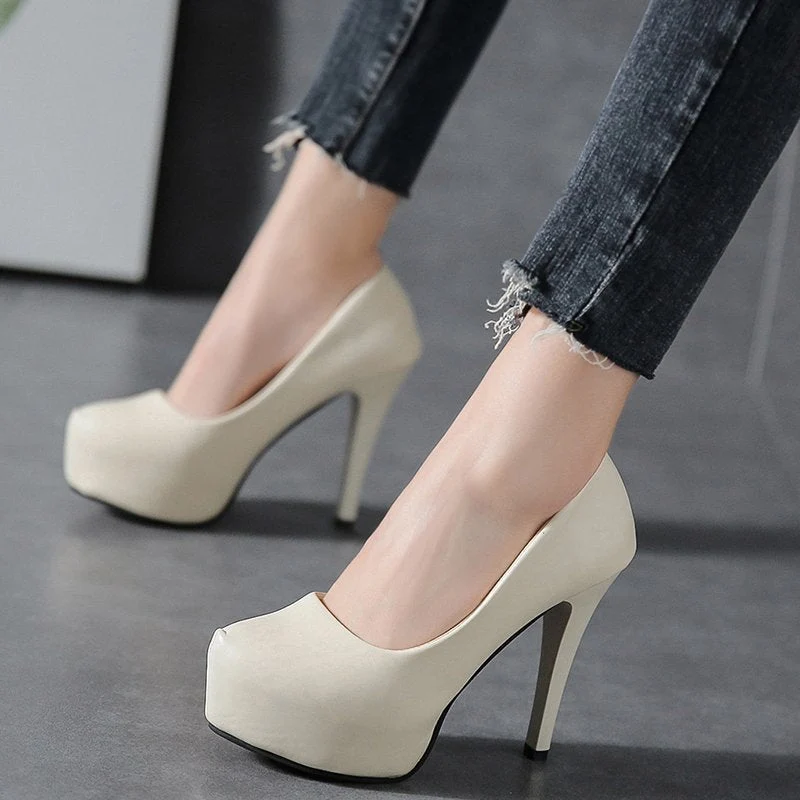 Damen hohe Pumps mit komfortablem Plateau und elegantem Design Nord Taschen