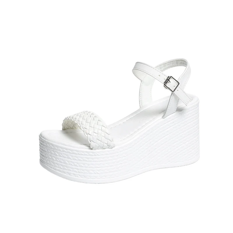 Damen Plateau-Sandalen mit geflochtenem Riemendesign Nord Taschen