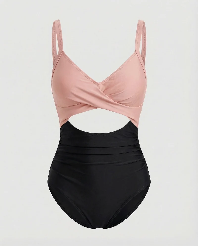 Damen Monokini Überkreuzte Wickeloptik