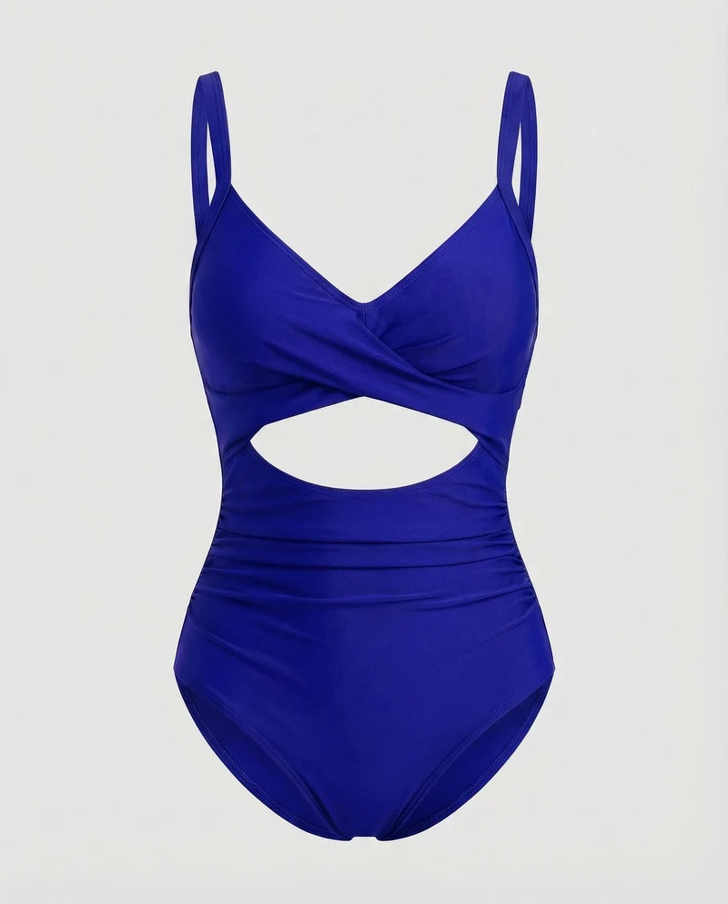 Damen Monokini Überkreuzte Wickeloptik