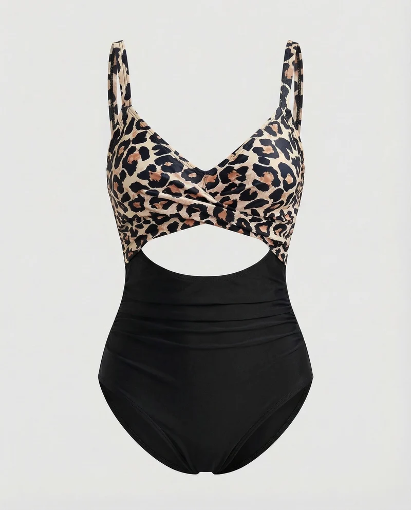 Damen Monokini Überkreuzte Wickeloptik