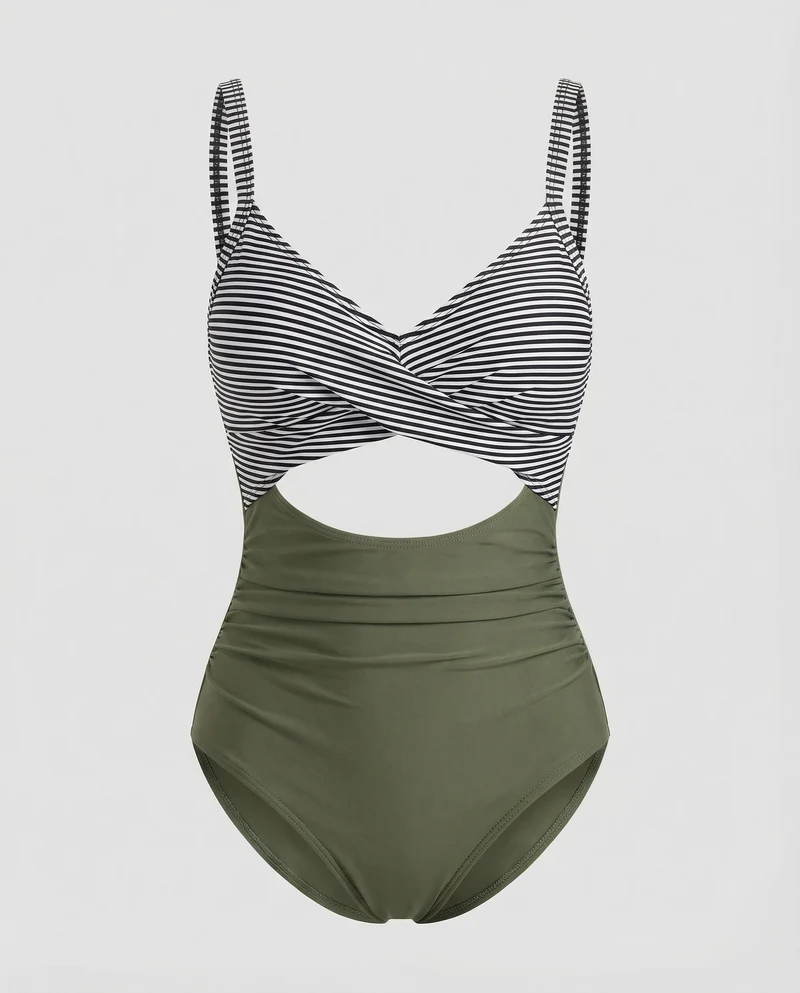 Damen Monokini Überkreuzte Wickeloptik