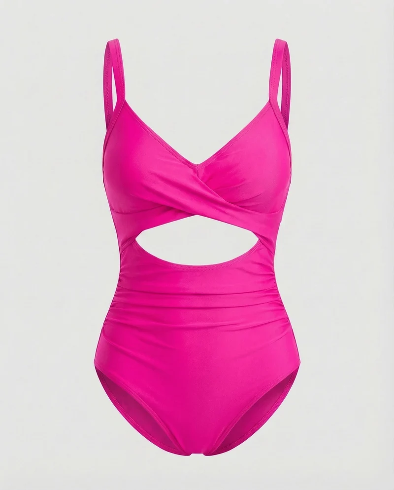 Damen Monokini Überkreuzte Wickeloptik