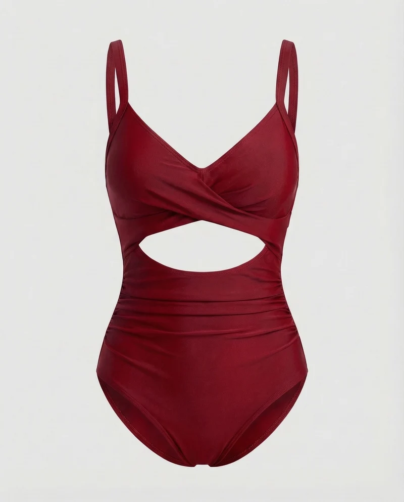 Damen Monokini Überkreuzte Wickeloptik