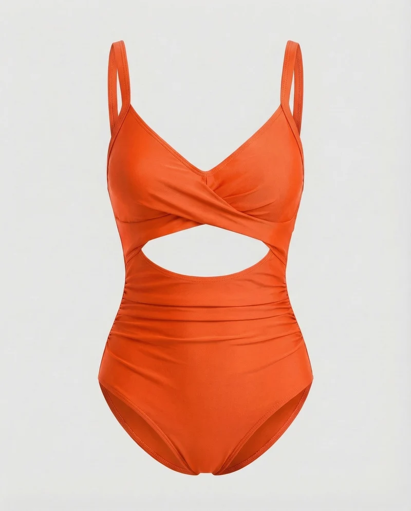 Damen Monokini Überkreuzte Wickeloptik