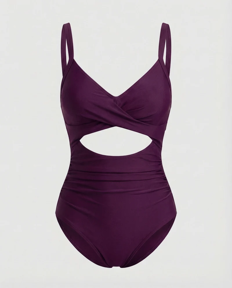 Damen Monokini Überkreuzte Wickeloptik