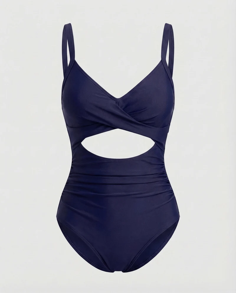 Damen Monokini Überkreuzte Wickeloptik