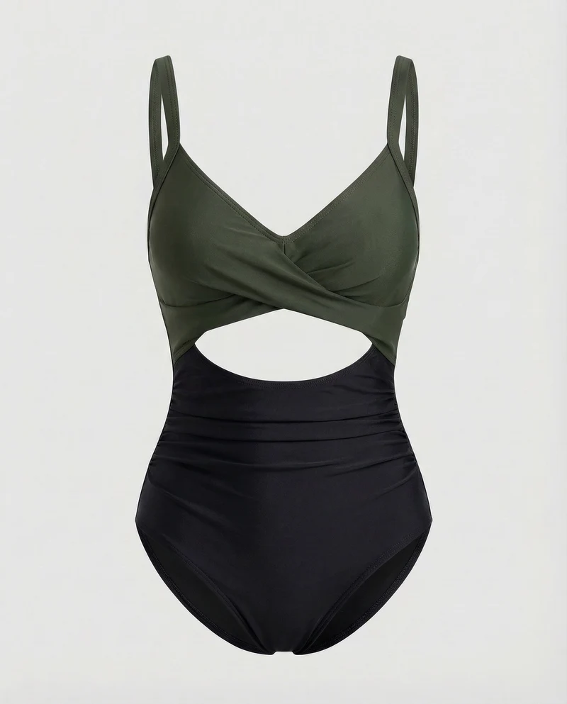 Damen Monokini Überkreuzte Wickeloptik