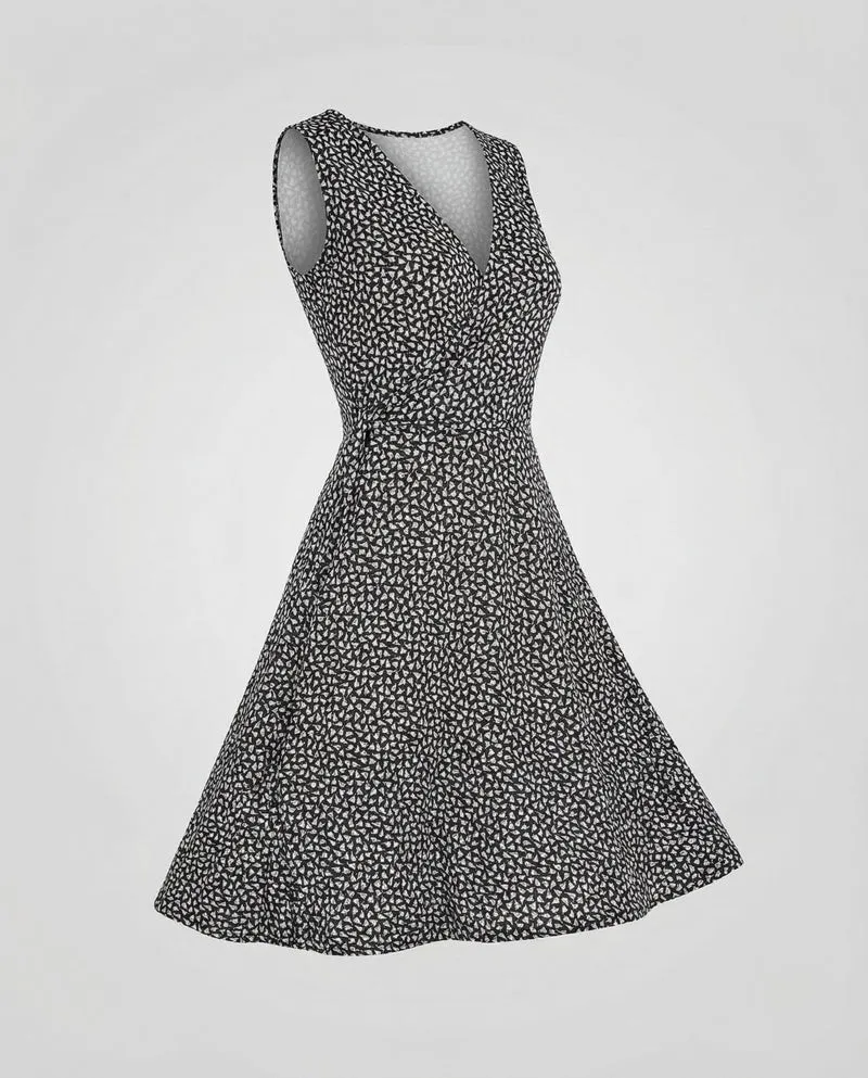 Damen V-Ausschnitt Midikleid Taillierte Drapierung