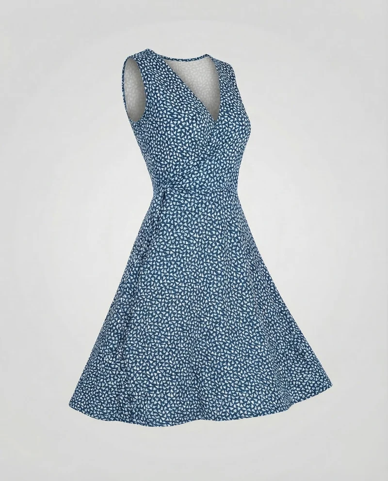 Damen V-Ausschnitt Midikleid Taillierte Drapierung