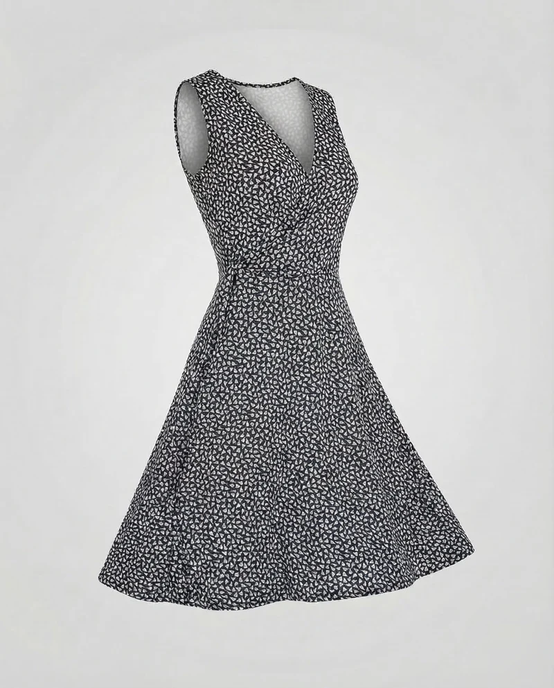 Damen V-Ausschnitt Midikleid Taillierte Drapierung
