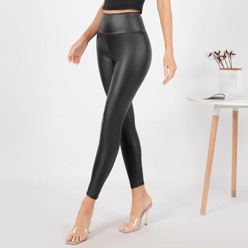 Damen Hochglänzende Leggings mit hohem Bund und formendem Schnitt