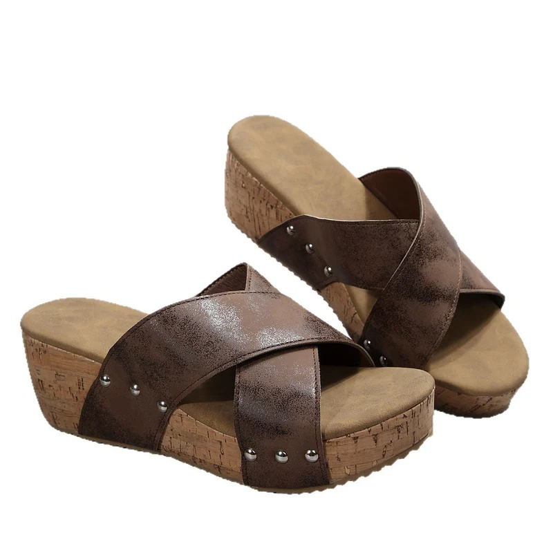 Damen Wedge-Sandalen mit komfortabler Fußbett und elegante Riemen