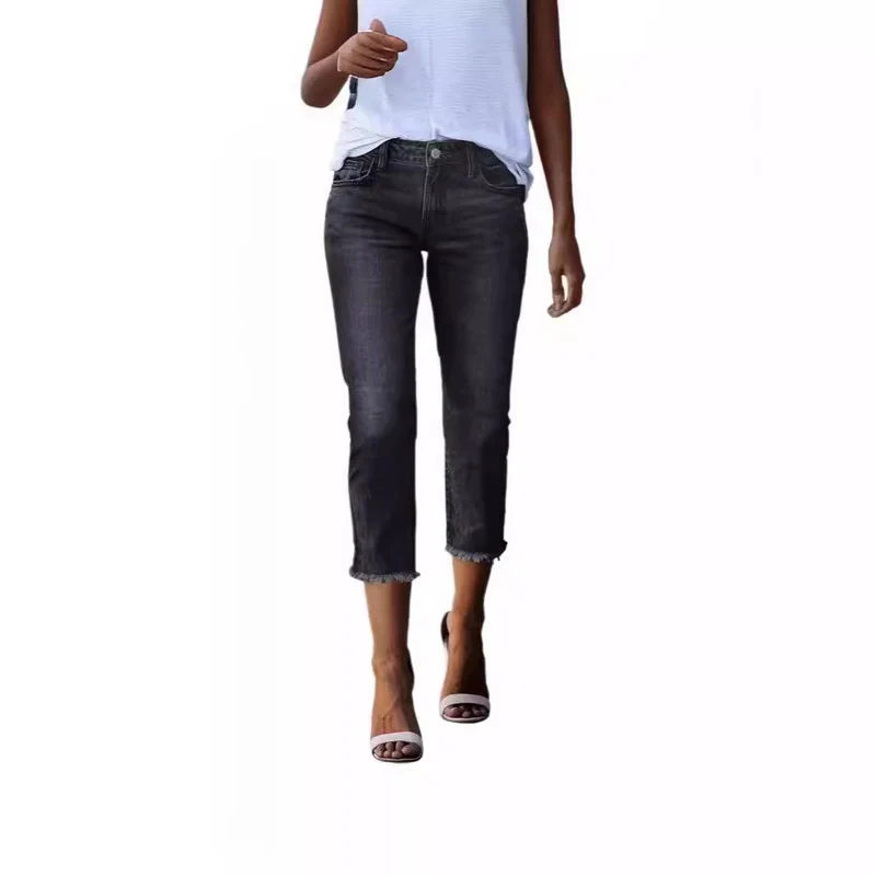 Damen zeitlose Jeans im modernen Schnitt mit cropped Bein