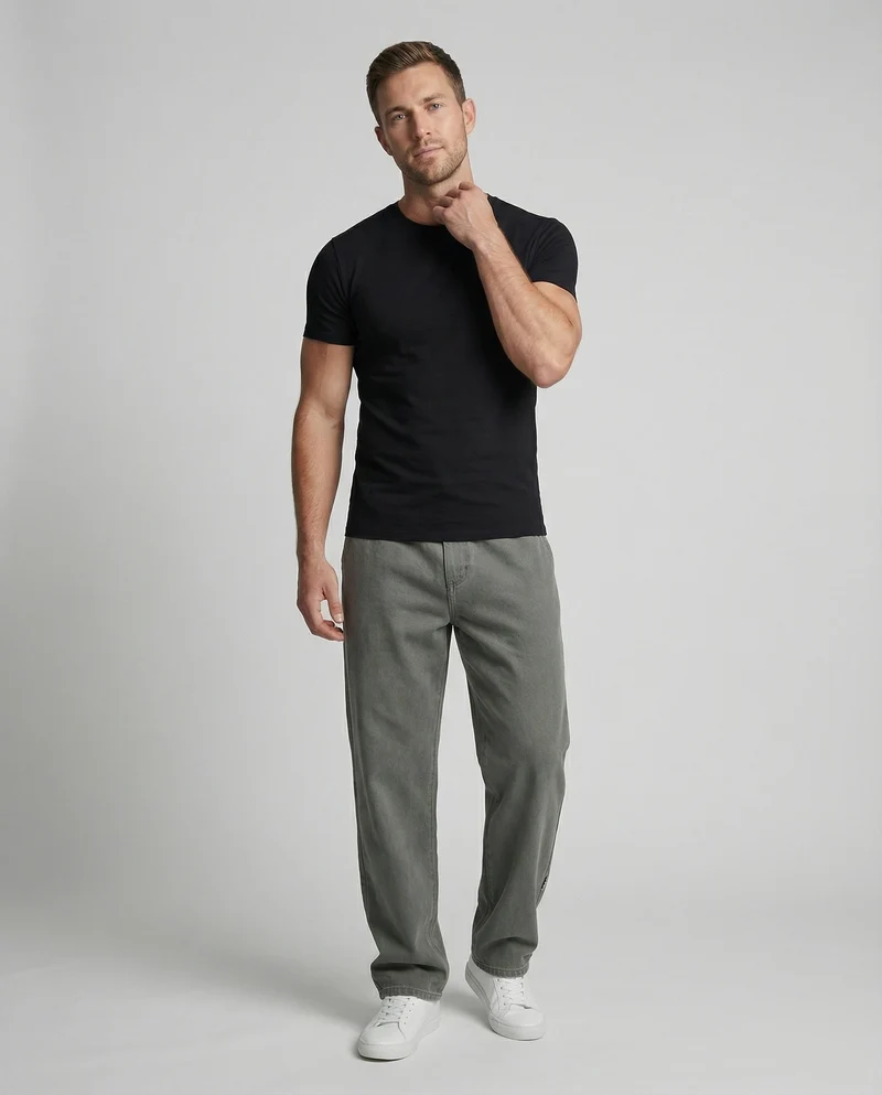 Herren nan weite Baggy-Sweathose mit elastischem Tunnelzugbund, seitlichen Eingrifftaschen und geradem Bein