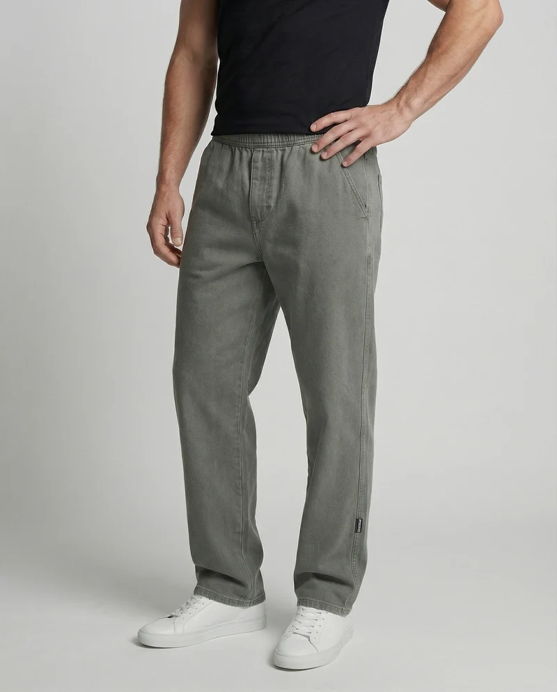 Herren nan weite Baggy-Sweathose mit elastischem Tunnelzugbund, seitlichen Eingrifftaschen und geradem Bein