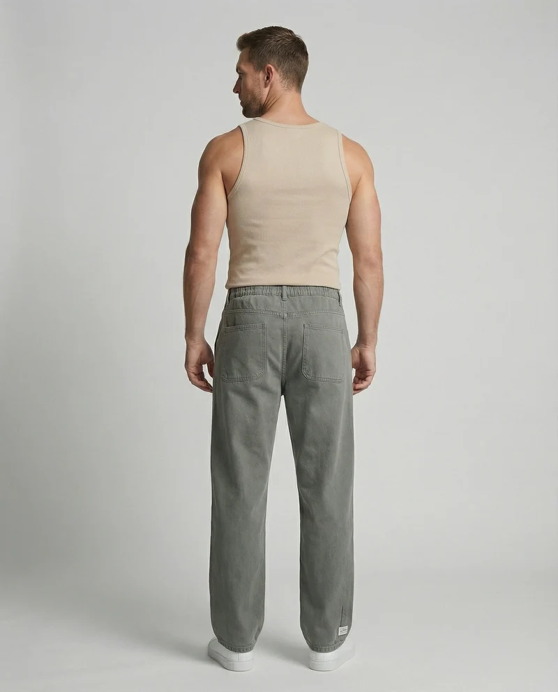 Herren nan weite Baggy-Sweathose mit elastischem Tunnelzugbund, seitlichen Eingrifftaschen und geradem Bein