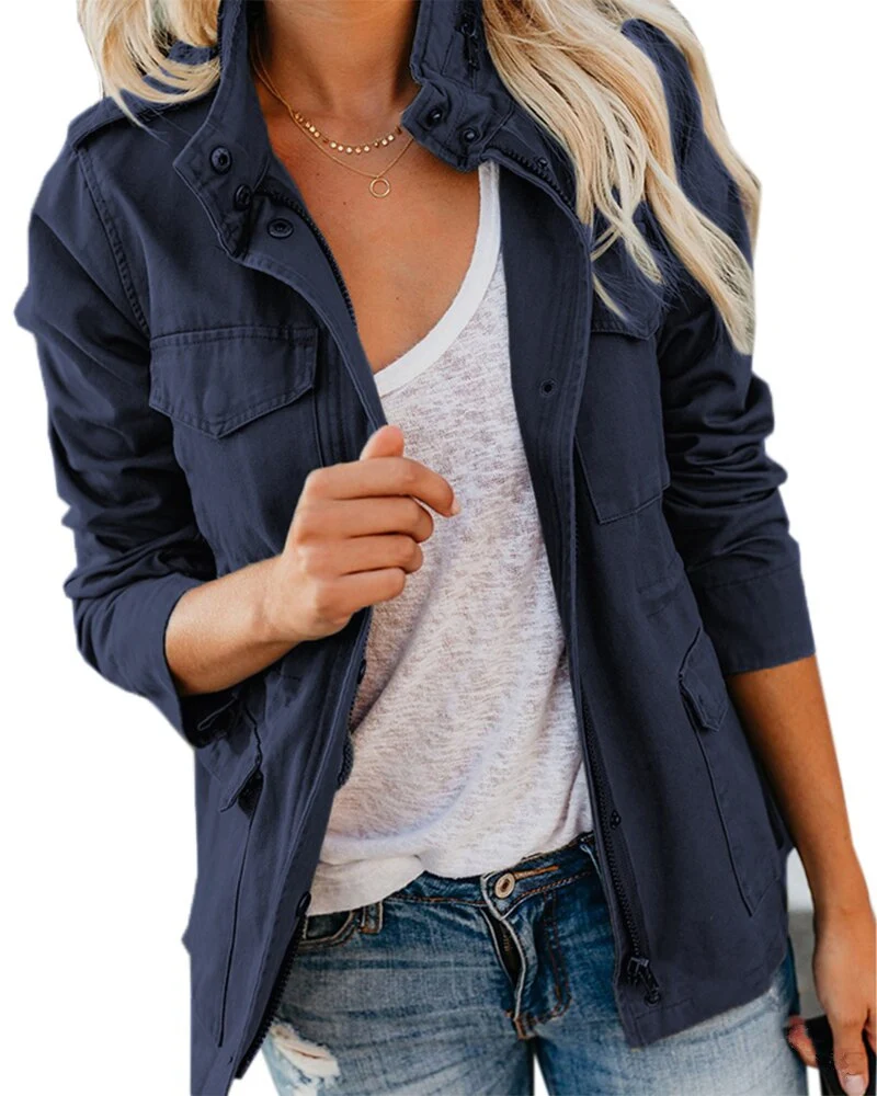 Damen Leichte Übergangsjacke mit Reißverschluss & Taschen