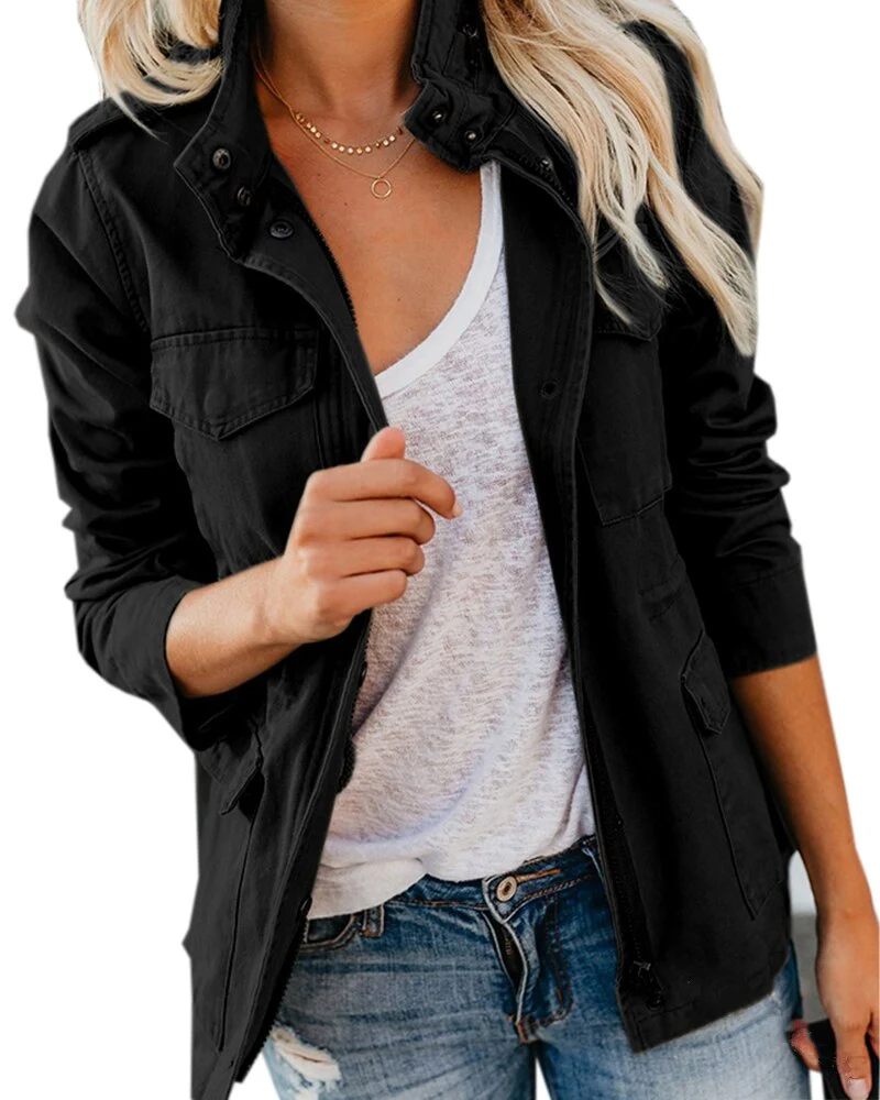 Damen Leichte Übergangsjacke mit Reißverschluss & Taschen